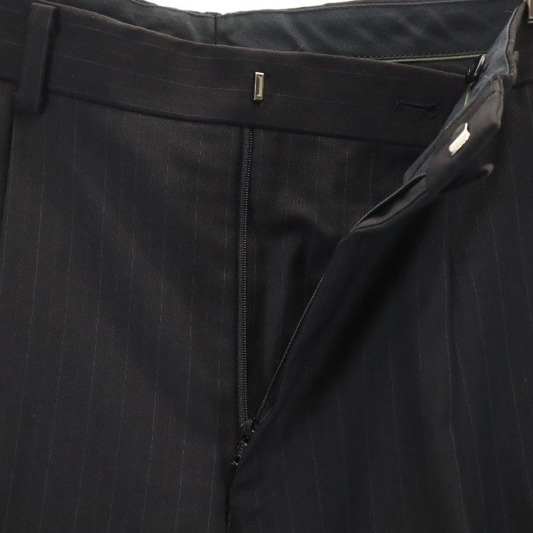 Durban ダーバン 日本製 ウール ストライプ柄 スーツ 上下 セットアップ 上94A6/下92A5 黒 メンズ