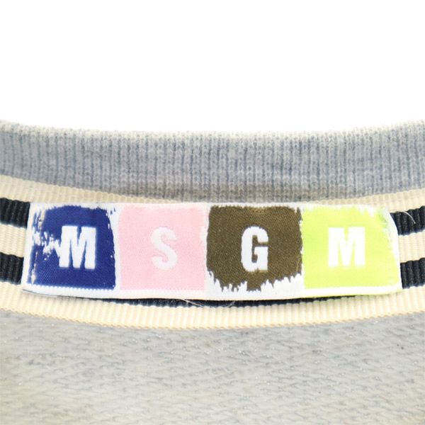 MSGM エムエスジーエム イタリア製 プリント 長袖 トレーナー S グレー スウェット メンズ