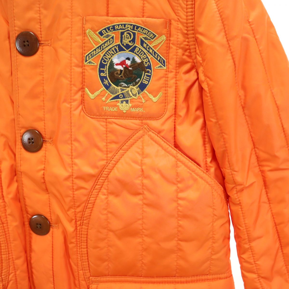 未使用 RALPH LAUREN ラルフローレン キルティングジャケット 7 オレンジ タグ付き レディース