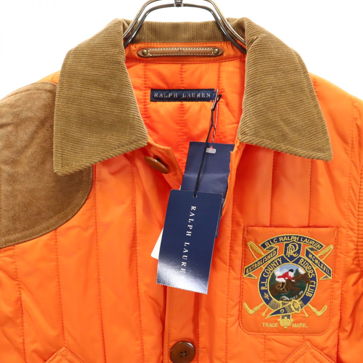 未使用 RALPH LAUREN ラルフローレン キルティングジャケット 7 オレンジ タグ付き レディース