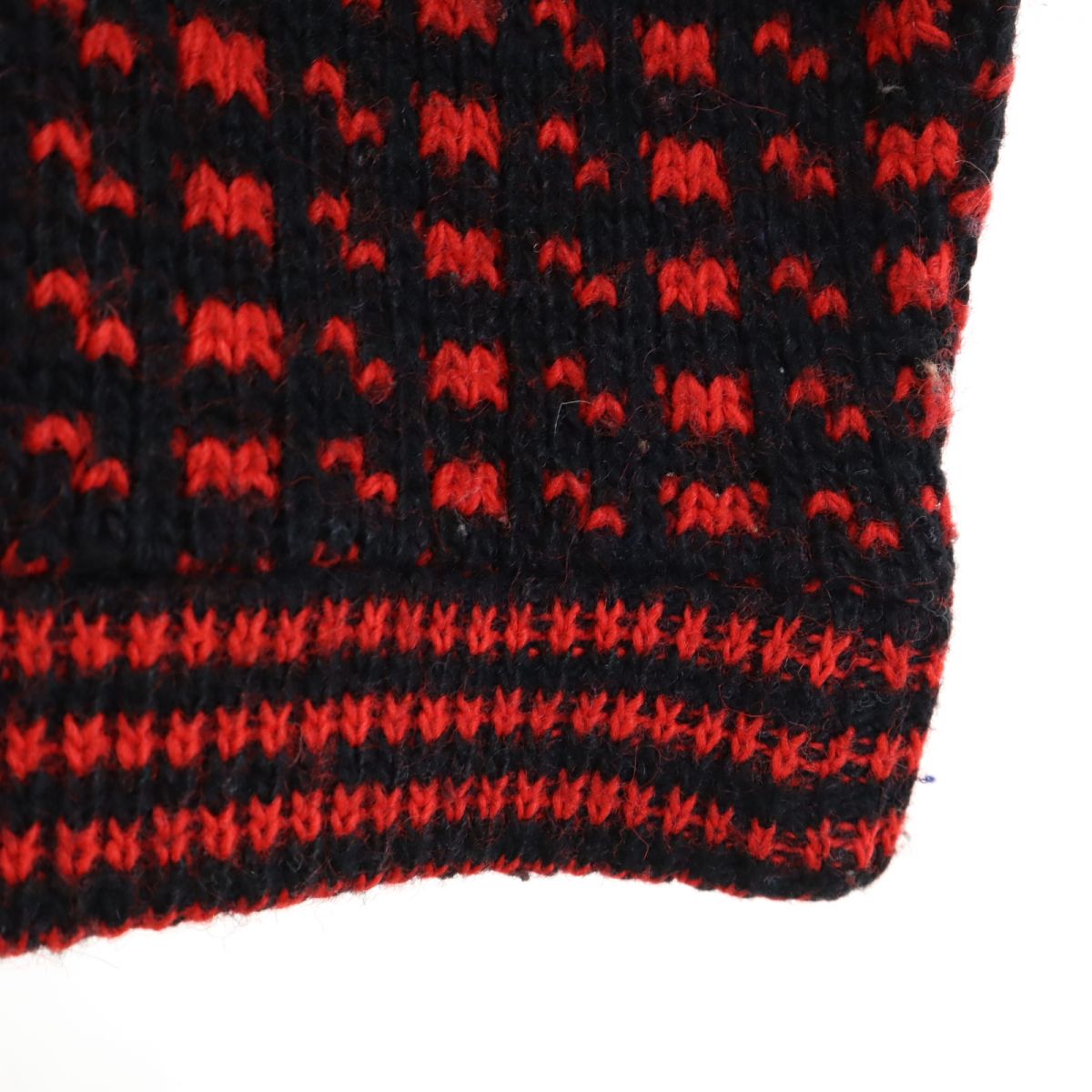 DEVOLD 80s ヴィンテージ 総柄 長袖 セーター 46 ブラック系 ニット レディース