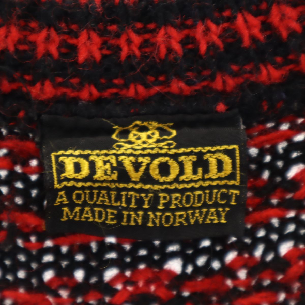 DEVOLD 80s ヴィンテージ 総柄 長袖 セーター 46 ブラック系 ニット レディース