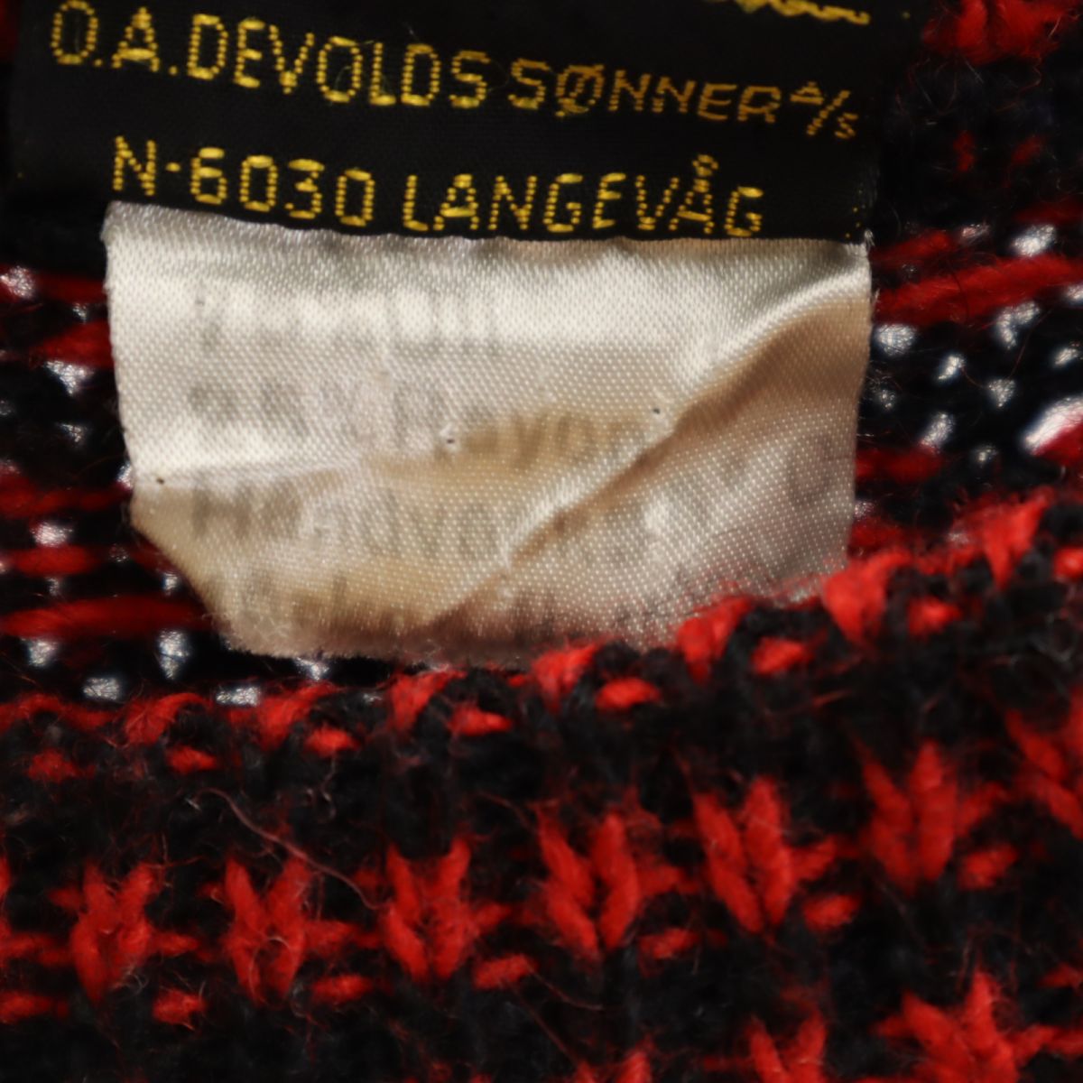 DEVOLD 80s ヴィンテージ 総柄 長袖 セーター 46 ブラック系 ニット レディース