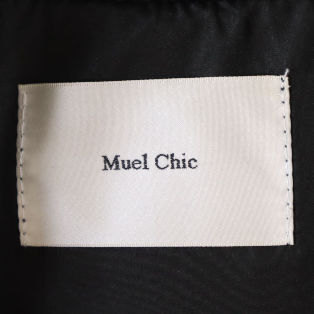 未使用 ミュエルシック フェイクファー 中綿 ベスト F ブラック Muel Chic フード タグ付き レディース