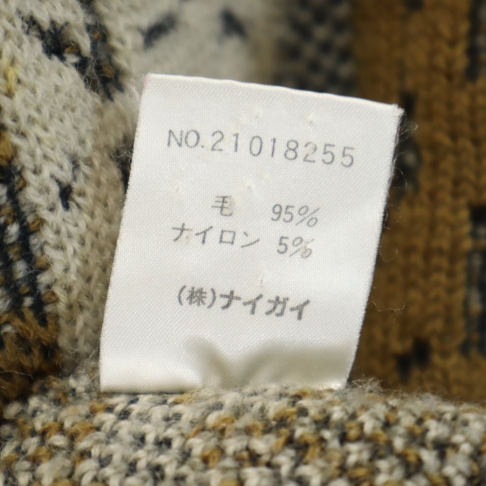 ドゥマンクレール ウールブレンド 総柄 長袖 セーター M グレー系 DEMAIN CLAIR ニット メンズ