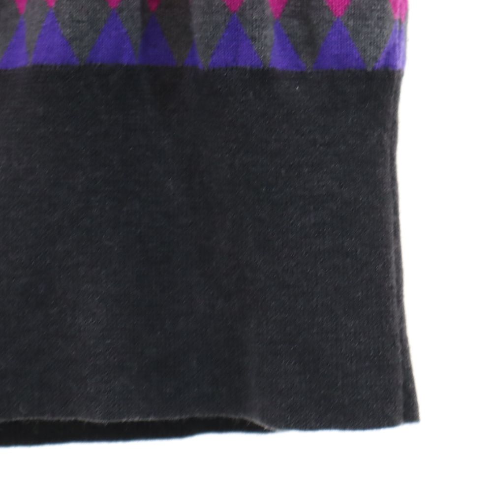 FRED PERRY フレッドペリー ウール 長袖 Vネック セーター USA6 グレー系 ニットワンピース レディース