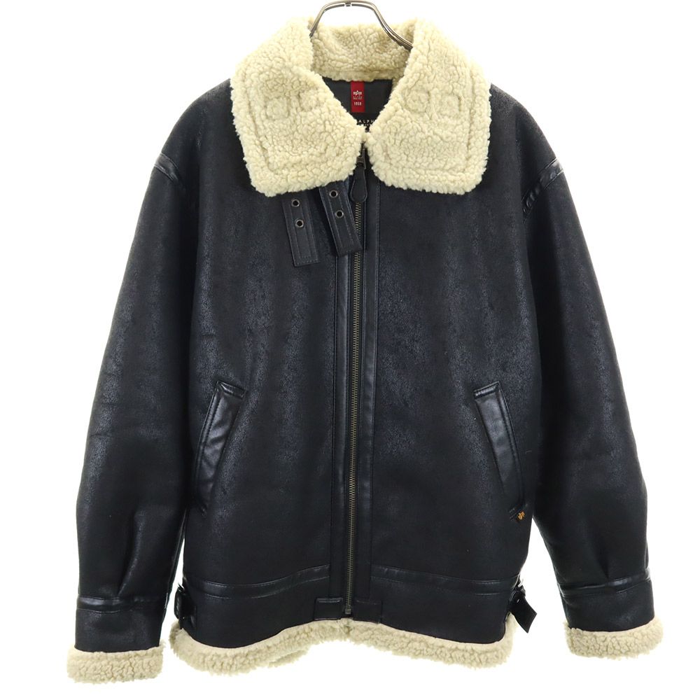 ALPHA INDUSTRIES INC アルファインダストリーズ B3 フェイク ムートンジャケット XL ブラック ボア メンズ