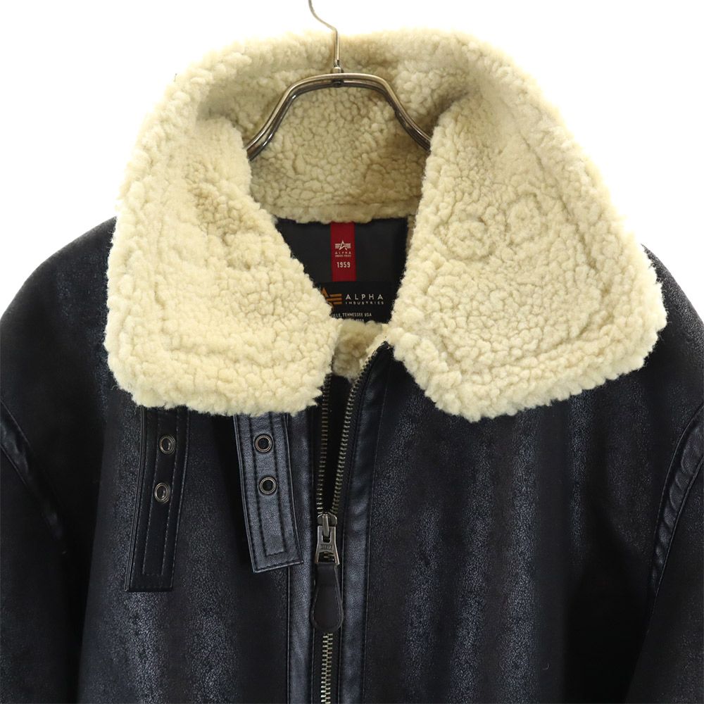 ALPHA INDUSTRIES INC アルファインダストリーズ B3 フェイク ムートンジャケット XL ブラック ボア メンズ