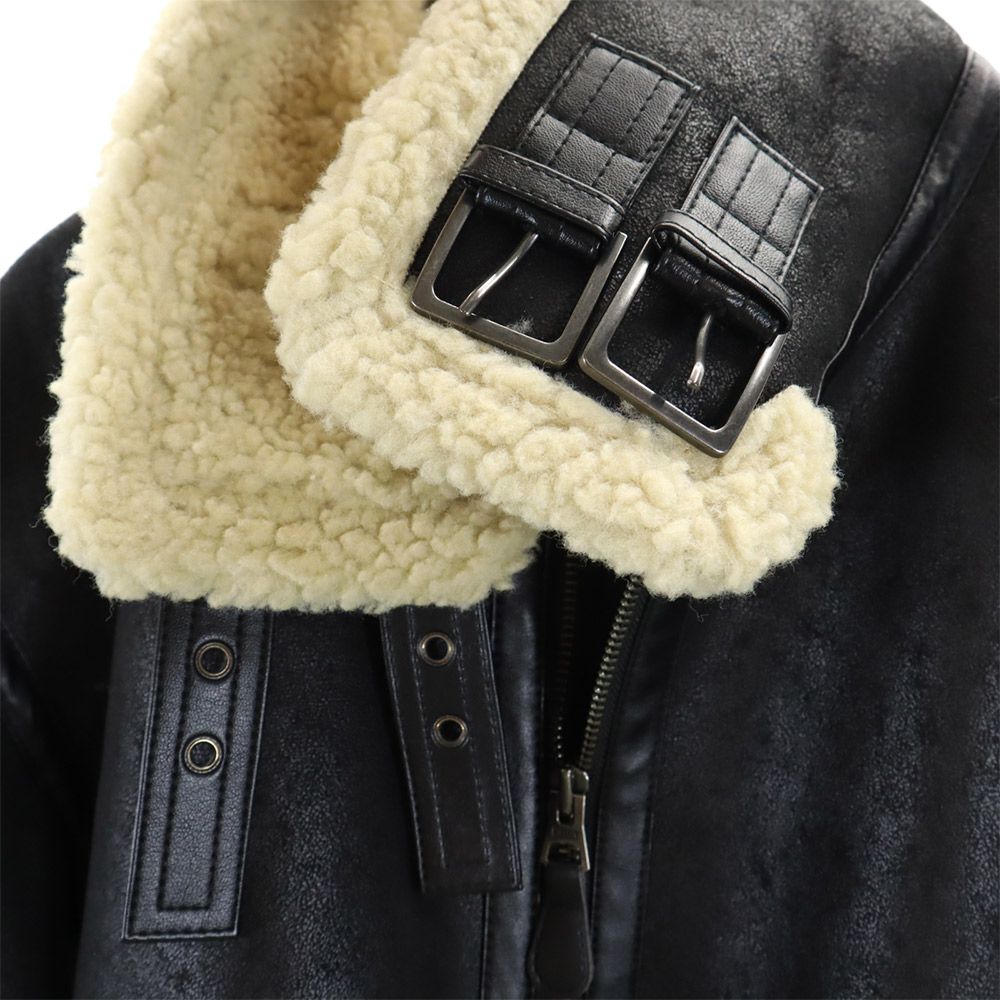 ALPHA INDUSTRIES INC アルファインダストリーズ B3 フェイク ムートンジャケット XL ブラック ボア メンズ