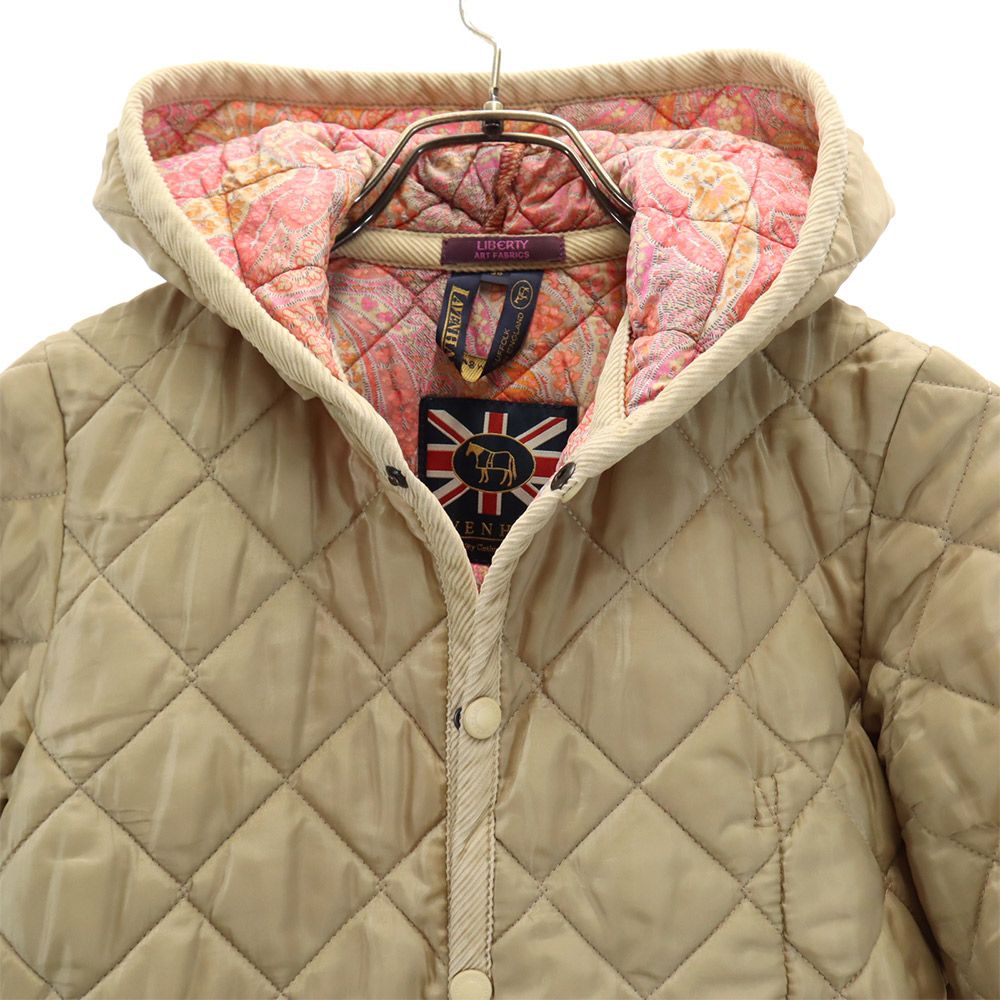 LAVENHAM ラベンハム 英国製 キルティングジャケット 36 ベージュ系 薄中綿入 レディース