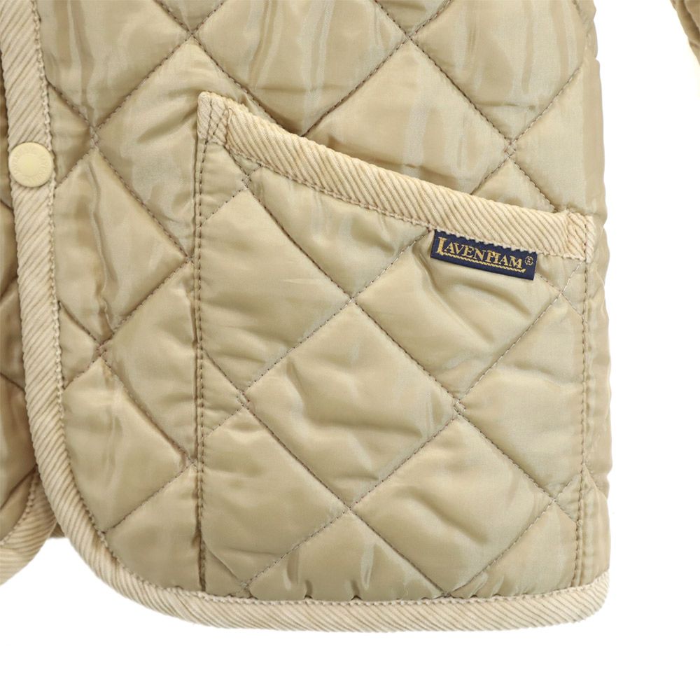 LAVENHAM ラベンハム 英国製 キルティングジャケット 36 ベージュ系 薄中綿入 レディース