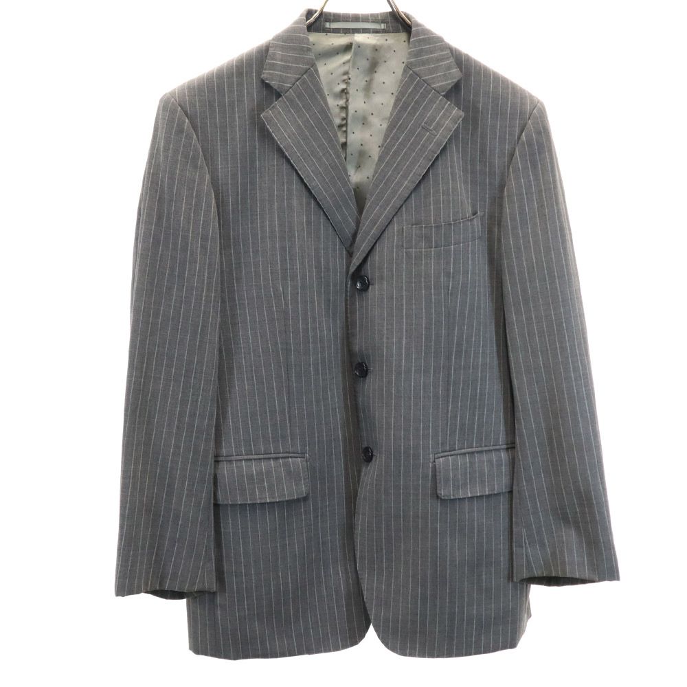 VISARUNO ビサルノ 日本製 ウール ストライプ柄 スーツ 上下 セットアップ M グレー系 メンズ
