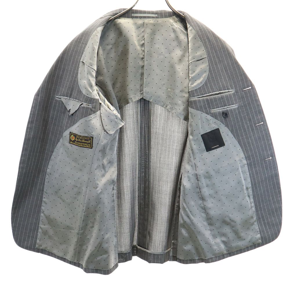 VISARUNO ビサルノ 日本製 ウール ストライプ柄 スーツ 上下 セットアップ M グレー系 メンズ