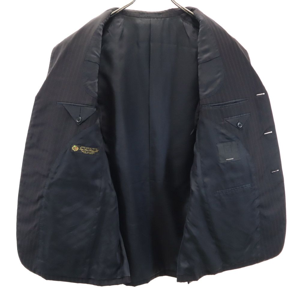 VISARUNO ビサルノ ウール ストライプ柄 スーツ 上下 セットアップ 4-M 黒系 メンズ