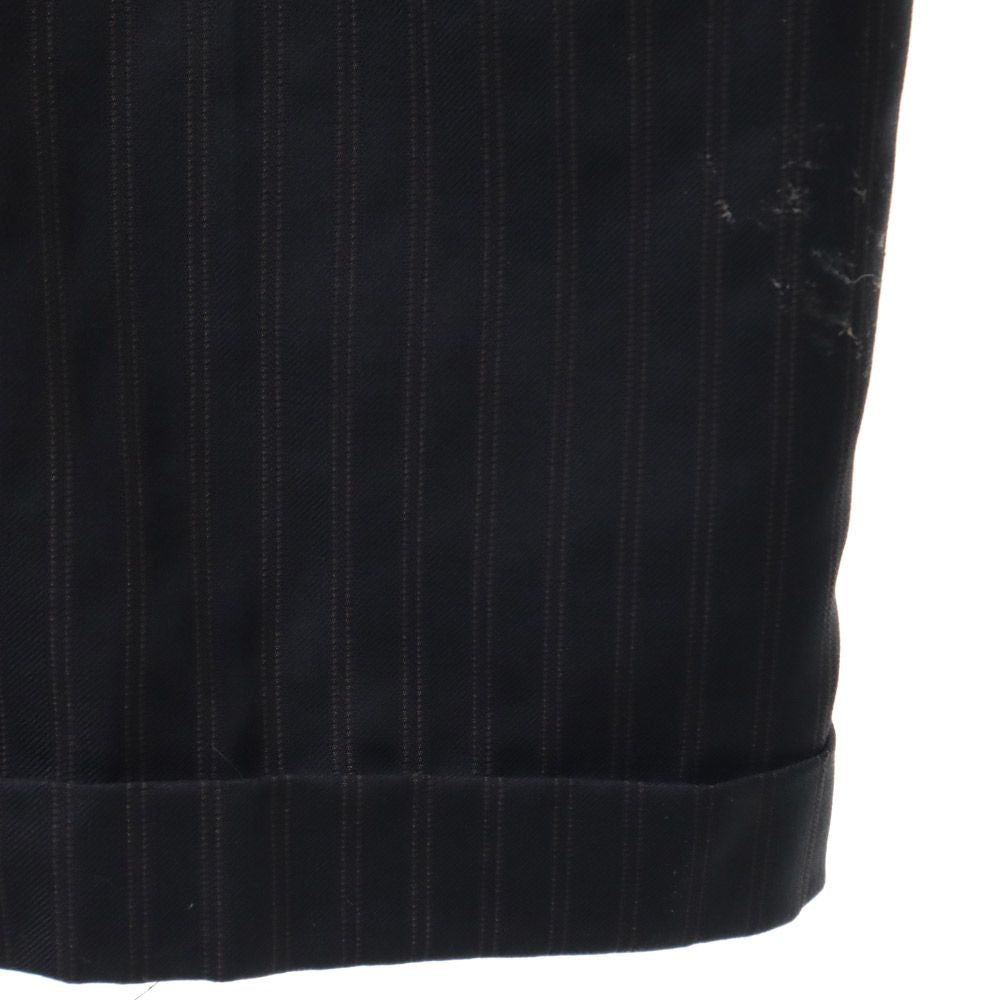 VISARUNO ビサルノ ウール ストライプ柄 スーツ 上下 セットアップ 4-M 黒系 メンズ