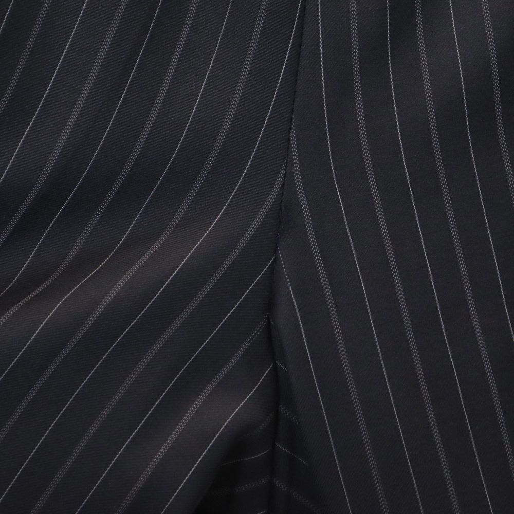 VISARUNO ビサルノ 日本製 ウール ストライプ柄 スーツ 上下 セットアップ M 黒系 メンズ