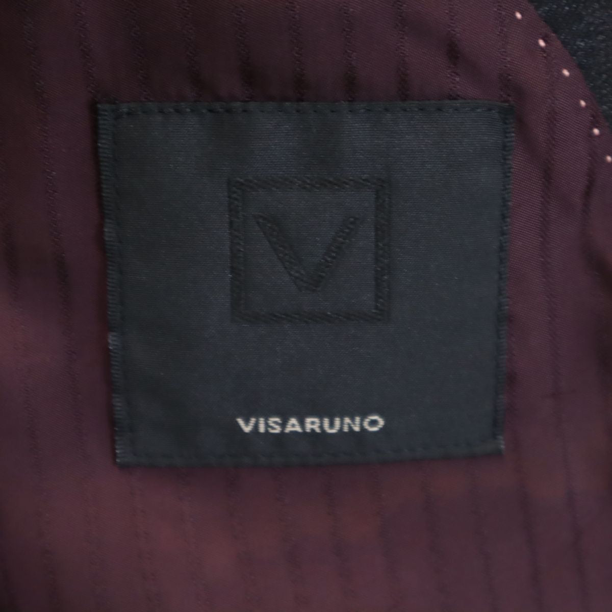 VISARUNO ビサルノ 日本製 ウール ストライプ柄 スーツ 上下 セットアップ 上4M/下82 グレー メンズ