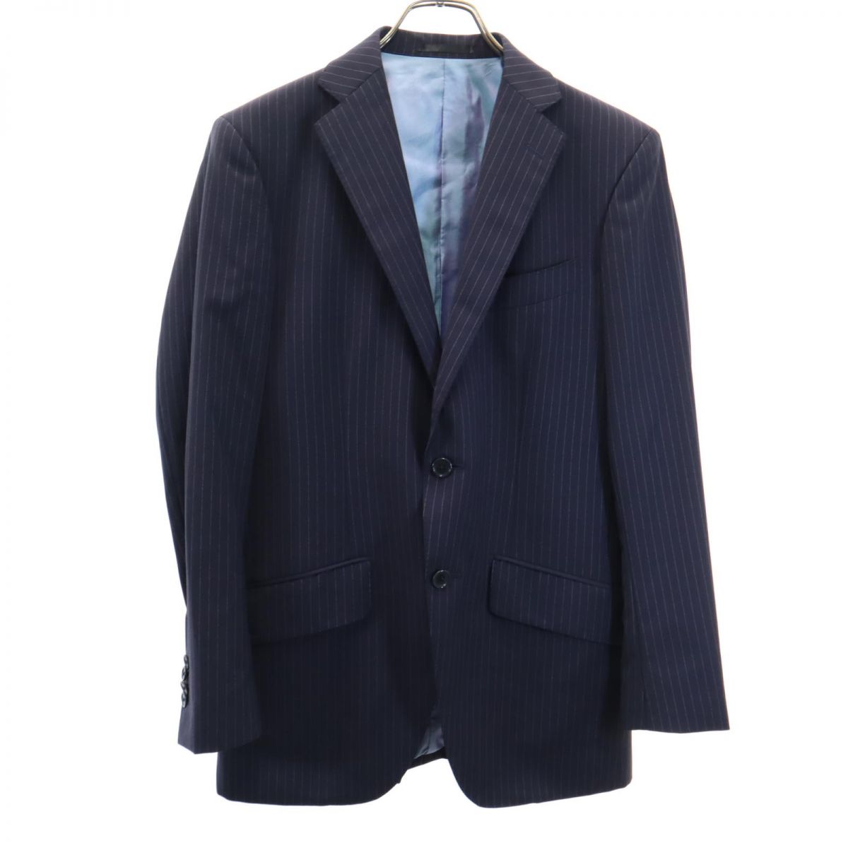 REDA レダ 日本製 ウール ストライプ柄 スーツ 上下 セットアップ ネイビー メンズ