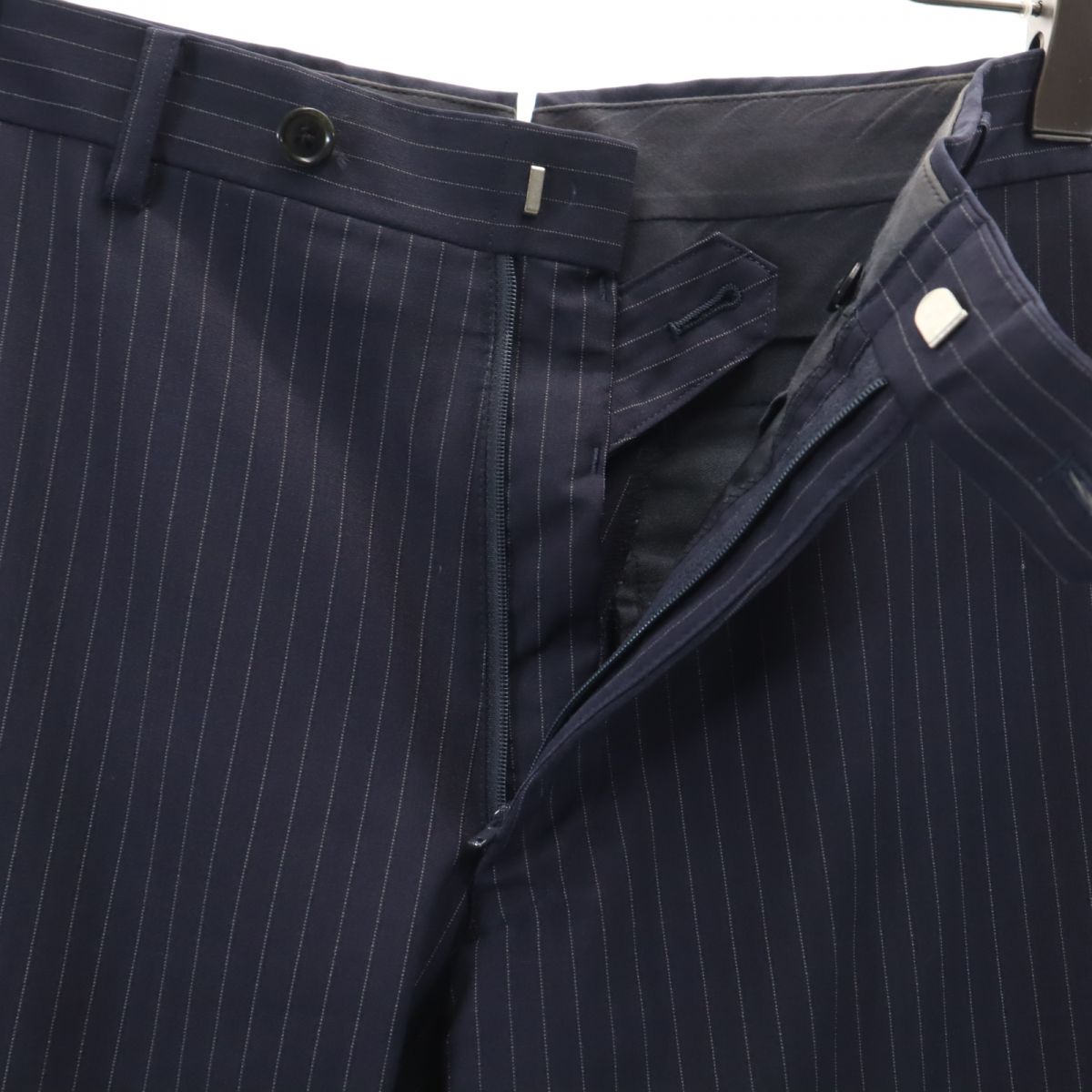 REDA レダ 日本製 ウール ストライプ柄 スーツ 上下 セットアップ ネイビー メンズ