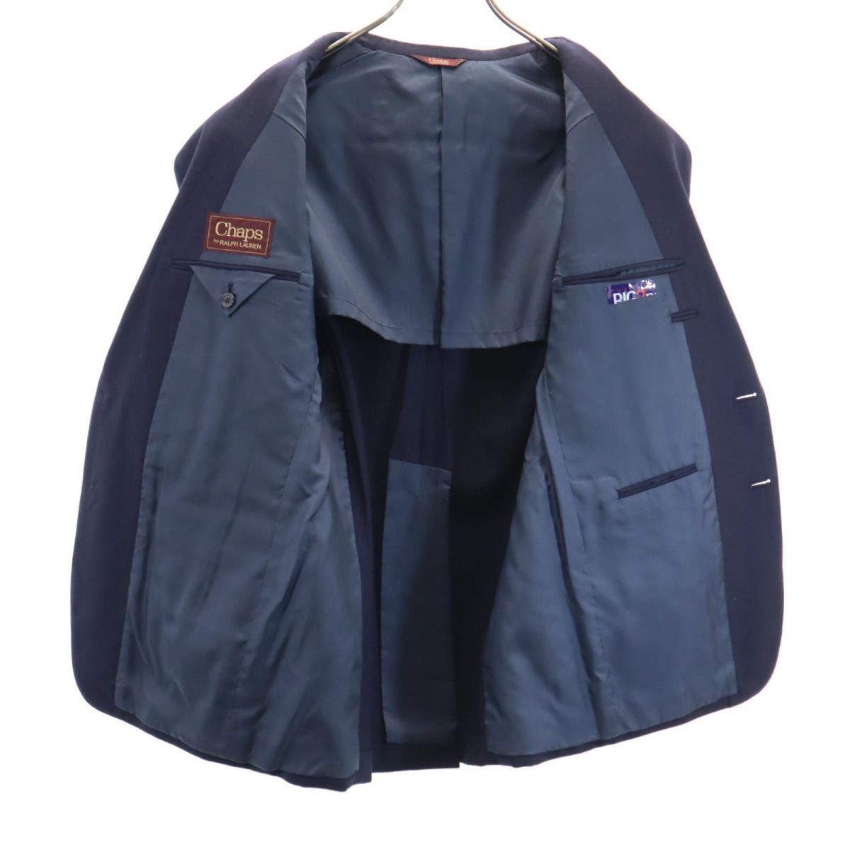 Chaps by Ralph Lauren チャップスバイラルフローレン 80s ウール スーツ 上下 セットアップ 上C-98/下82 ネイビー メンズ