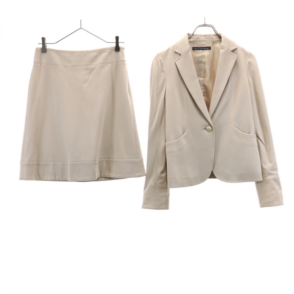 green label relaxing グリーンレーベルリラクシング スカートスーツ 上下 セットアップ 38 ベージュ UNITED ARROWS レディース
