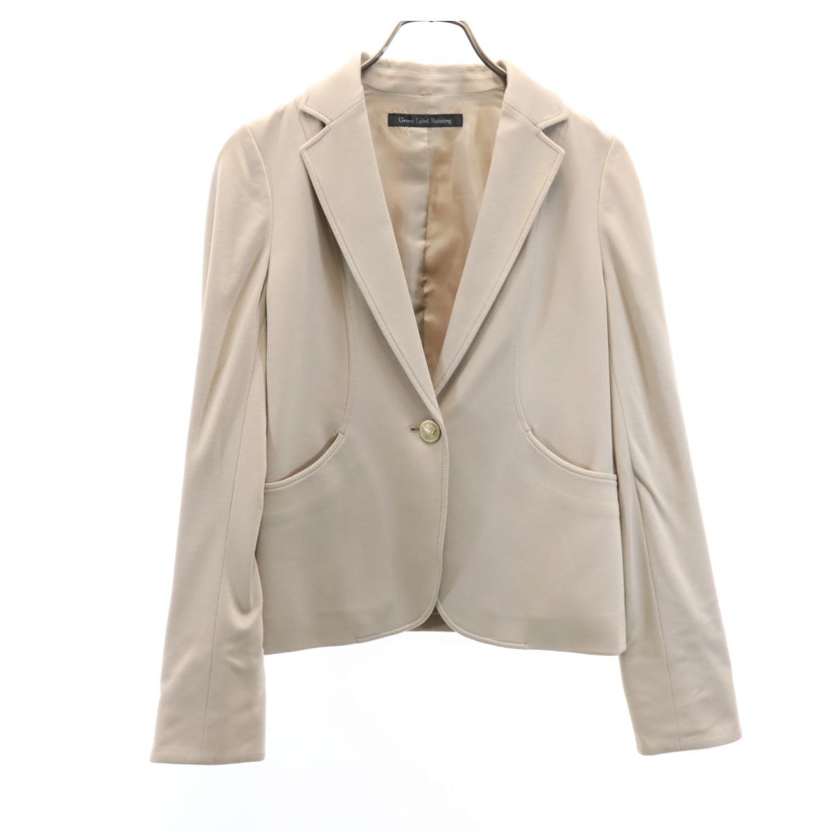 green label relaxing グリーンレーベルリラクシング スカートスーツ 上下 セットアップ 38 ベージュ UNITED ARROWS レディース