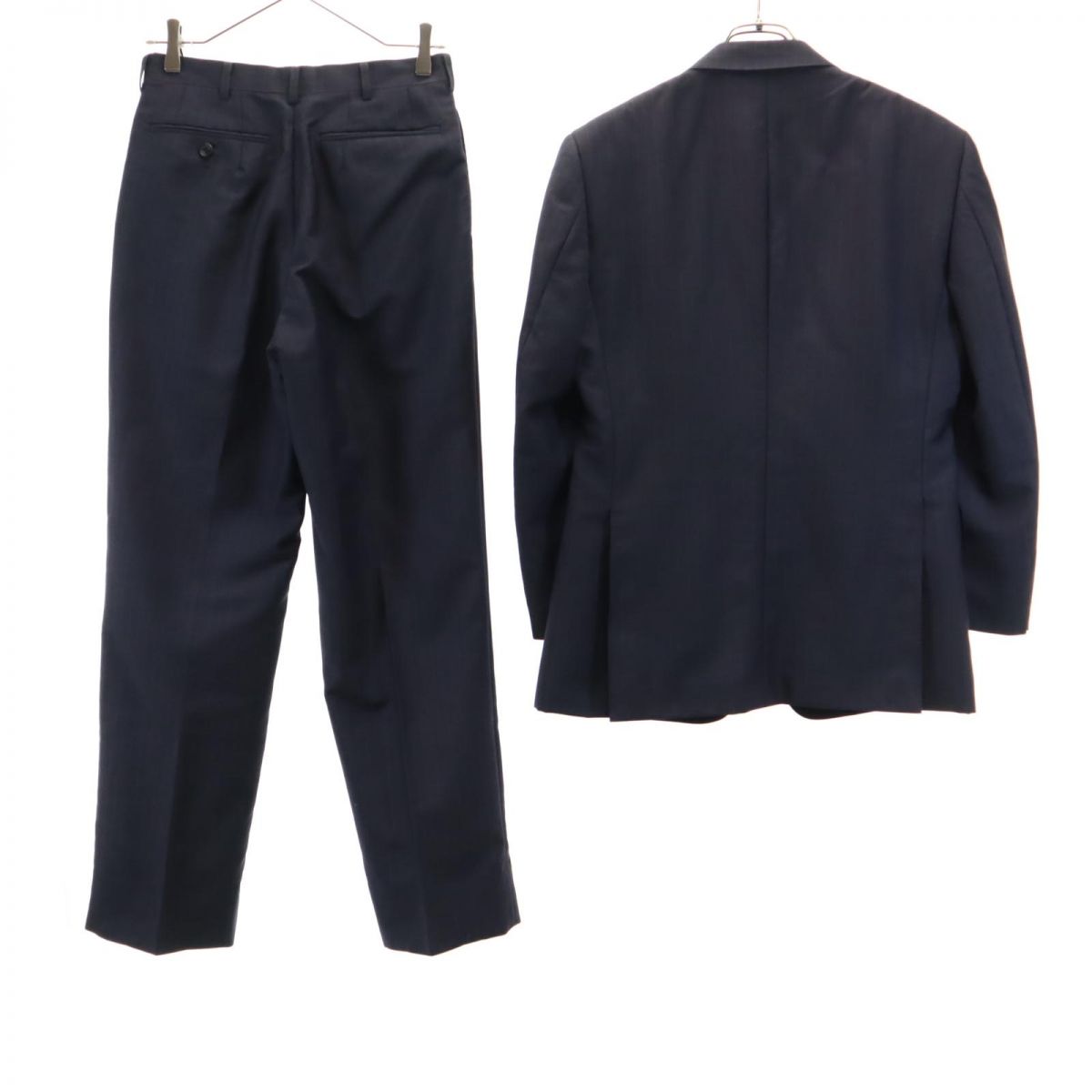 Aquascutum アクアスキュータム 日本製 モヘアブレンド スーツ 上下 セットアップ 90A4 ネイビー メンズ