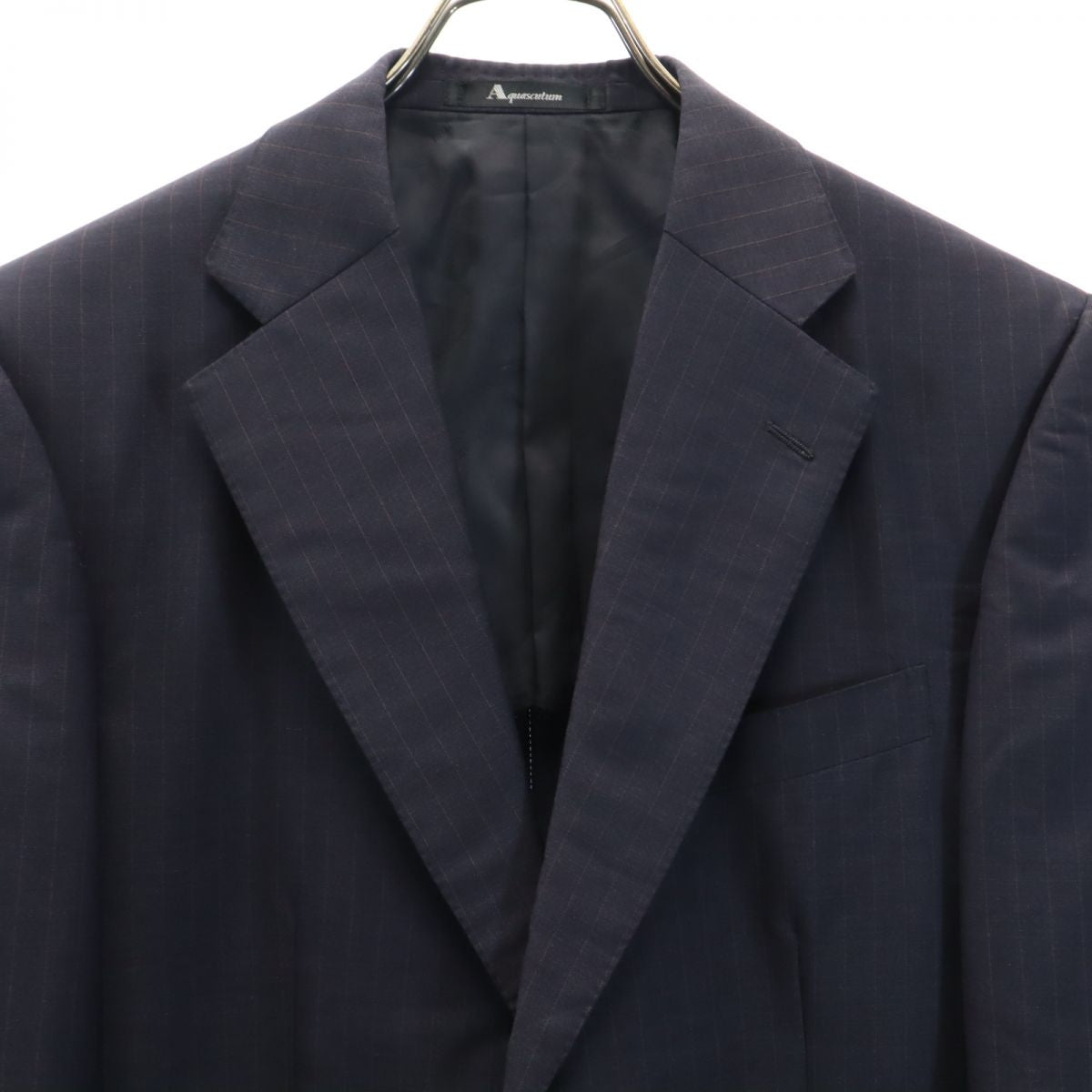 Aquascutum アクアスキュータム 日本製 モヘアブレンド スーツ 上下 セットアップ 90A4 ネイビー メンズ