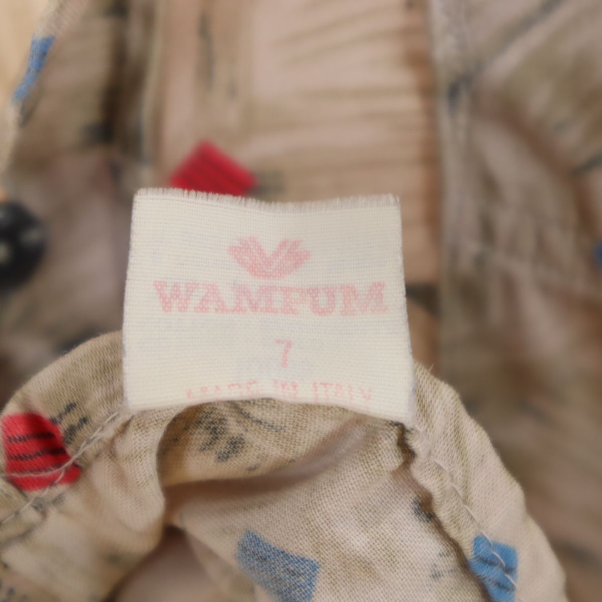 WAMPUM イタリア製 総柄 長袖 シャツ XL ブラウン系 オールド ヴィンテージ メンズ