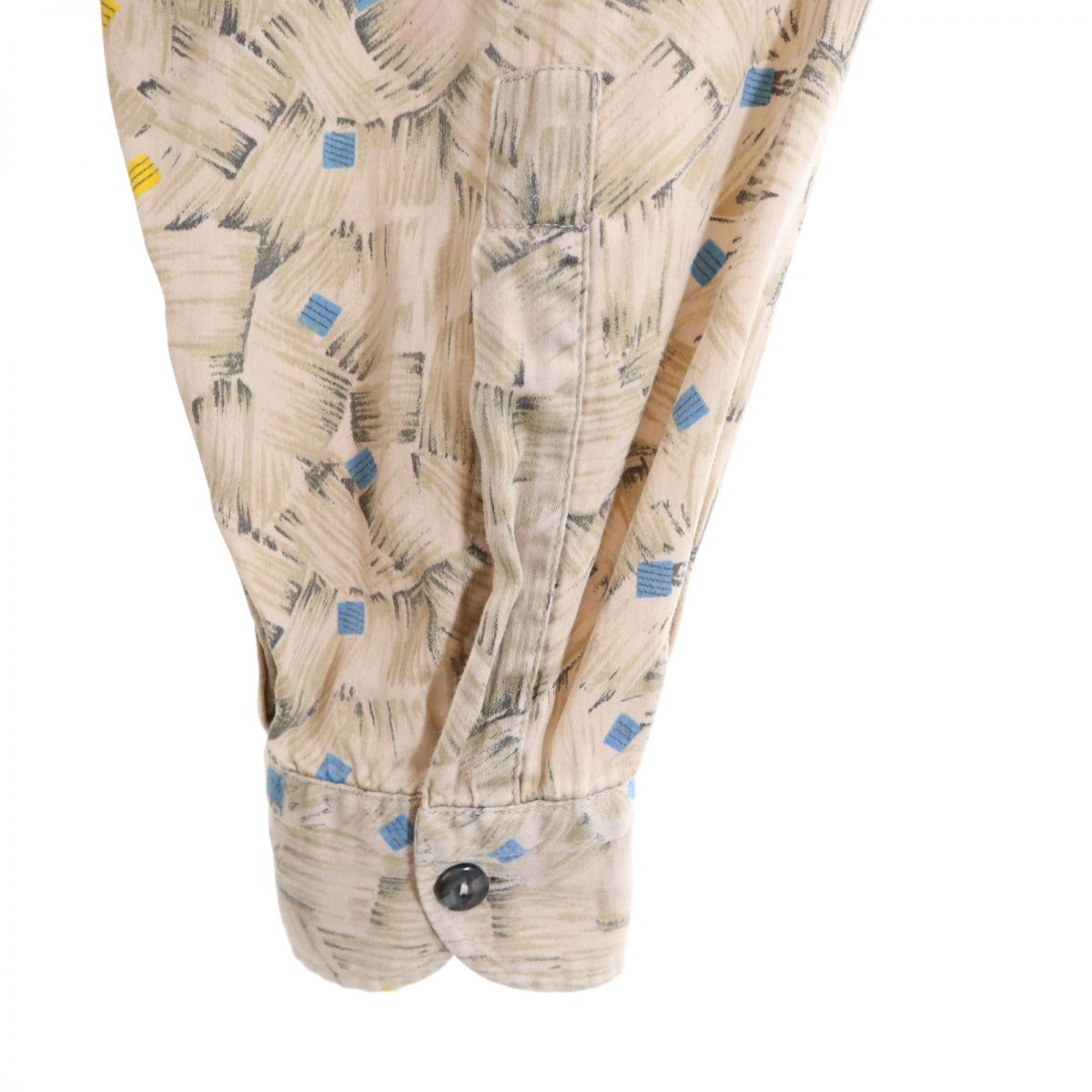 WAMPUM イタリア製 総柄 長袖 シャツ XL ブラウン系 オールド ヴィンテージ メンズ