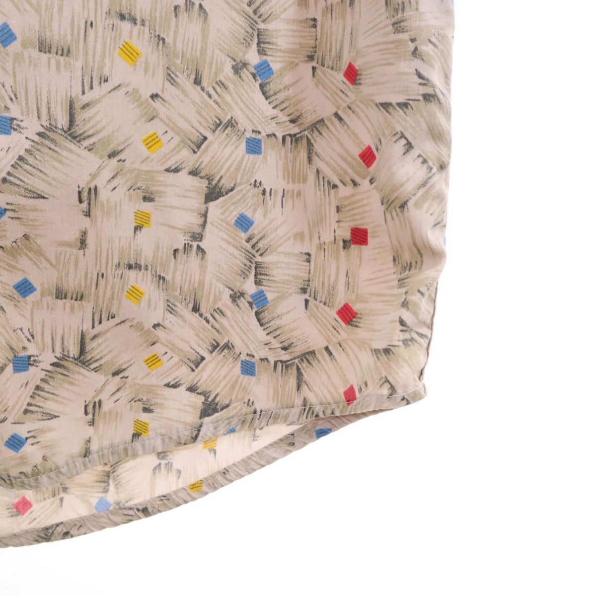 WAMPUM イタリア製 総柄 長袖 シャツ XL ブラウン系 オールド ヴィンテージ メンズ