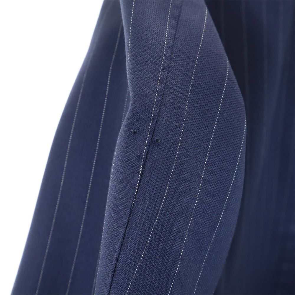 トゥモローランド ウール ストライプ柄 パンツスーツ 上下 セットアップ 42 ネイビー TOMORROWLAND メンズ