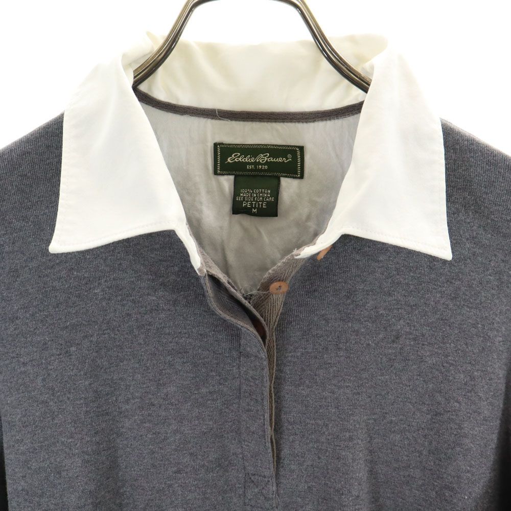 エディーバウアー 長袖 ポロシャツ M グレー系 Eddie Bauer レディース