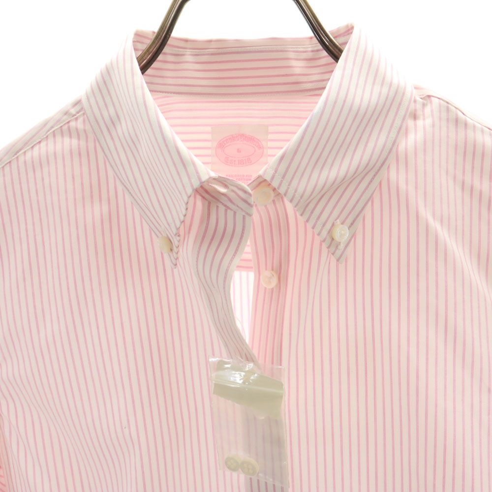 Brooks Brothers ブルックスブラザーズ ストライプ 長袖 ボタンダウンシャツ 6 ピンク系 レディース