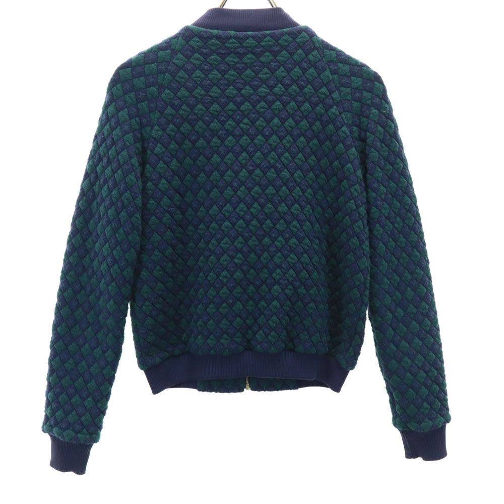 MARC BY MARC JACOBS マークバイマークジェイコブス 総柄 ニットジャケット XS グリーン×ネイビー レディース