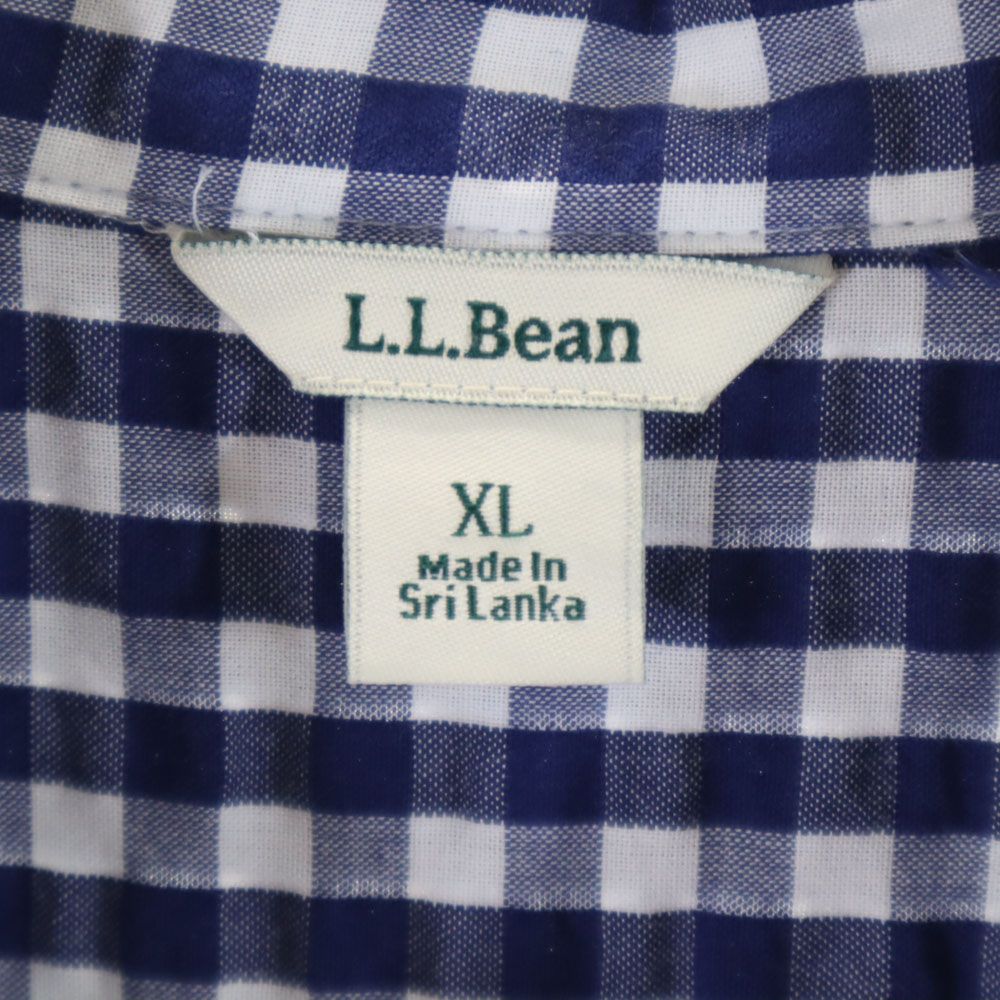 エルエルビーン アウトドア チェック 長袖 シャツ XL ブルー系 L.L.Bean レディース