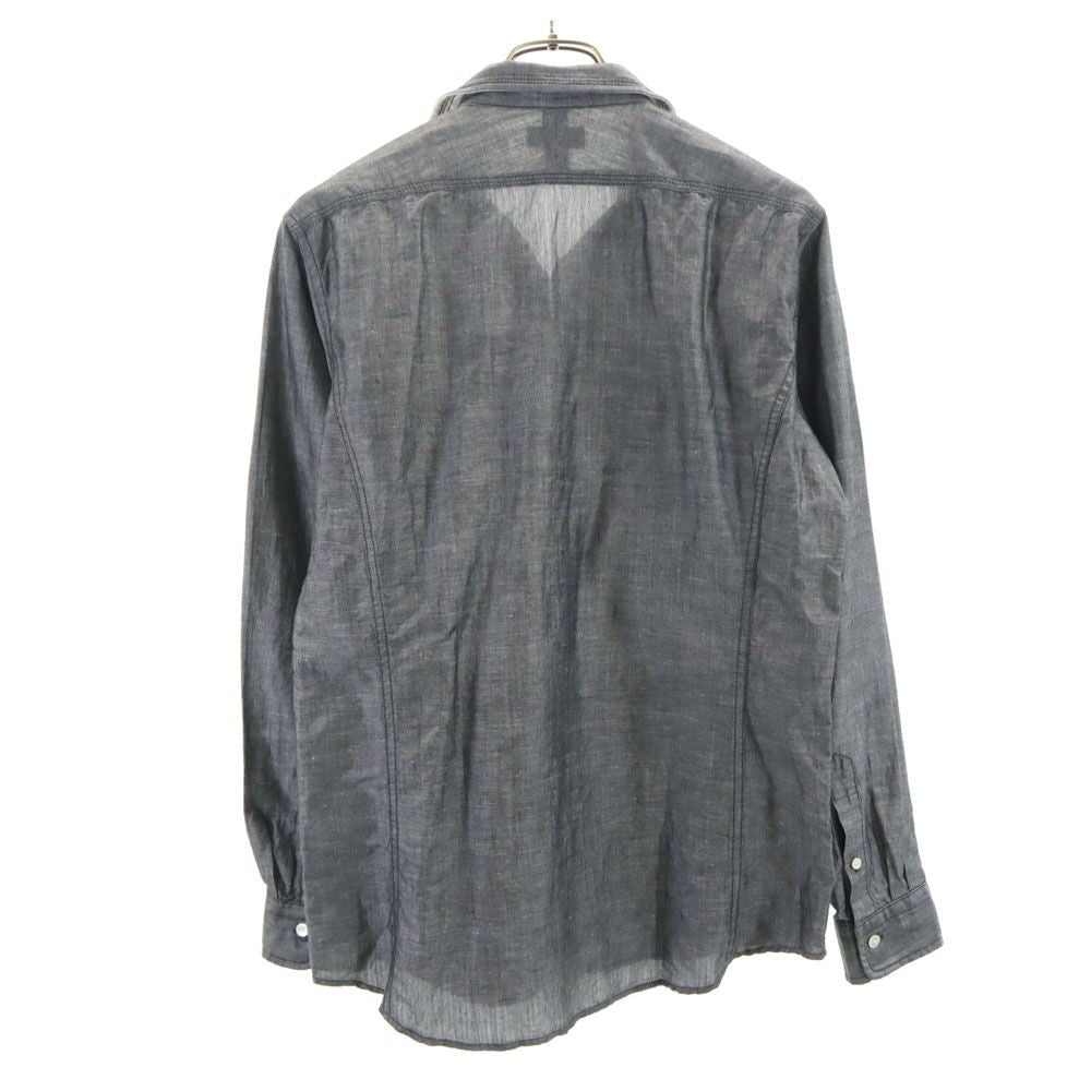 未使用 JOSEPH HOMME ジョセフオム リネンブレンド 長袖 オープンカラーシャツ 46 グレー メンズ