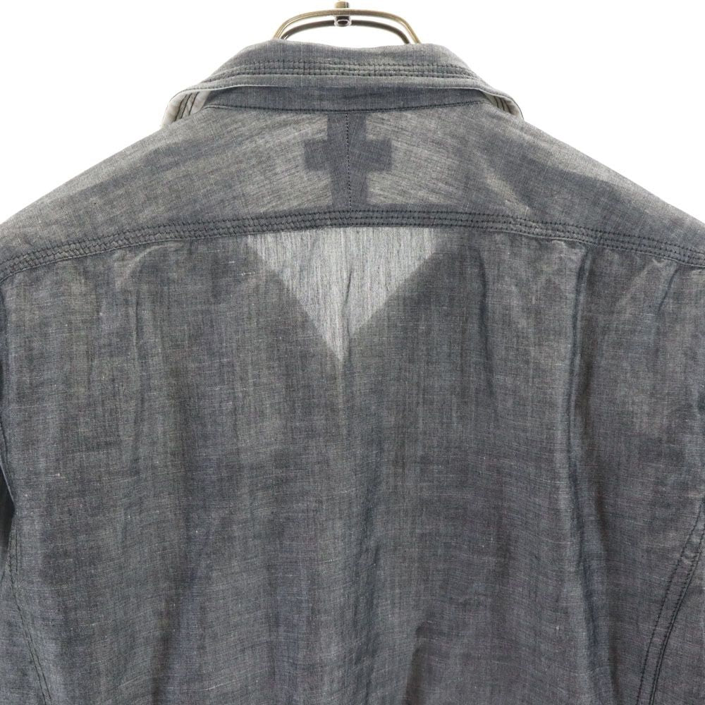未使用 JOSEPH HOMME ジョセフオム リネンブレンド 長袖 オープンカラーシャツ 46 グレー メンズ