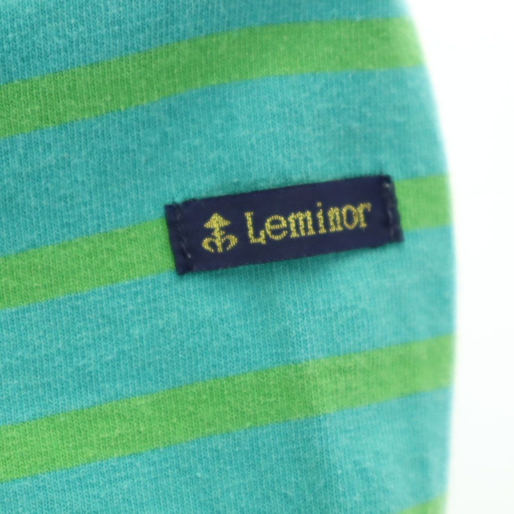 ルミノア フランス製 ボーダー柄 5分袖 ボートネック Tシャツ 1 ターコイズ系 Le Minor レディース