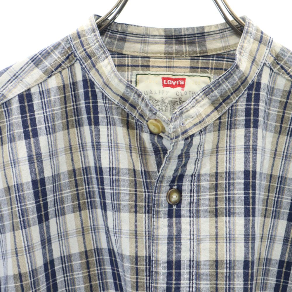 リーバイス チェック柄 長袖 バンドカラーシャツ ベージュ 他 Levi's メンズ