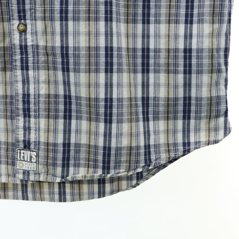 リーバイス チェック柄 長袖 バンドカラーシャツ ベージュ 他 Levi's メンズ