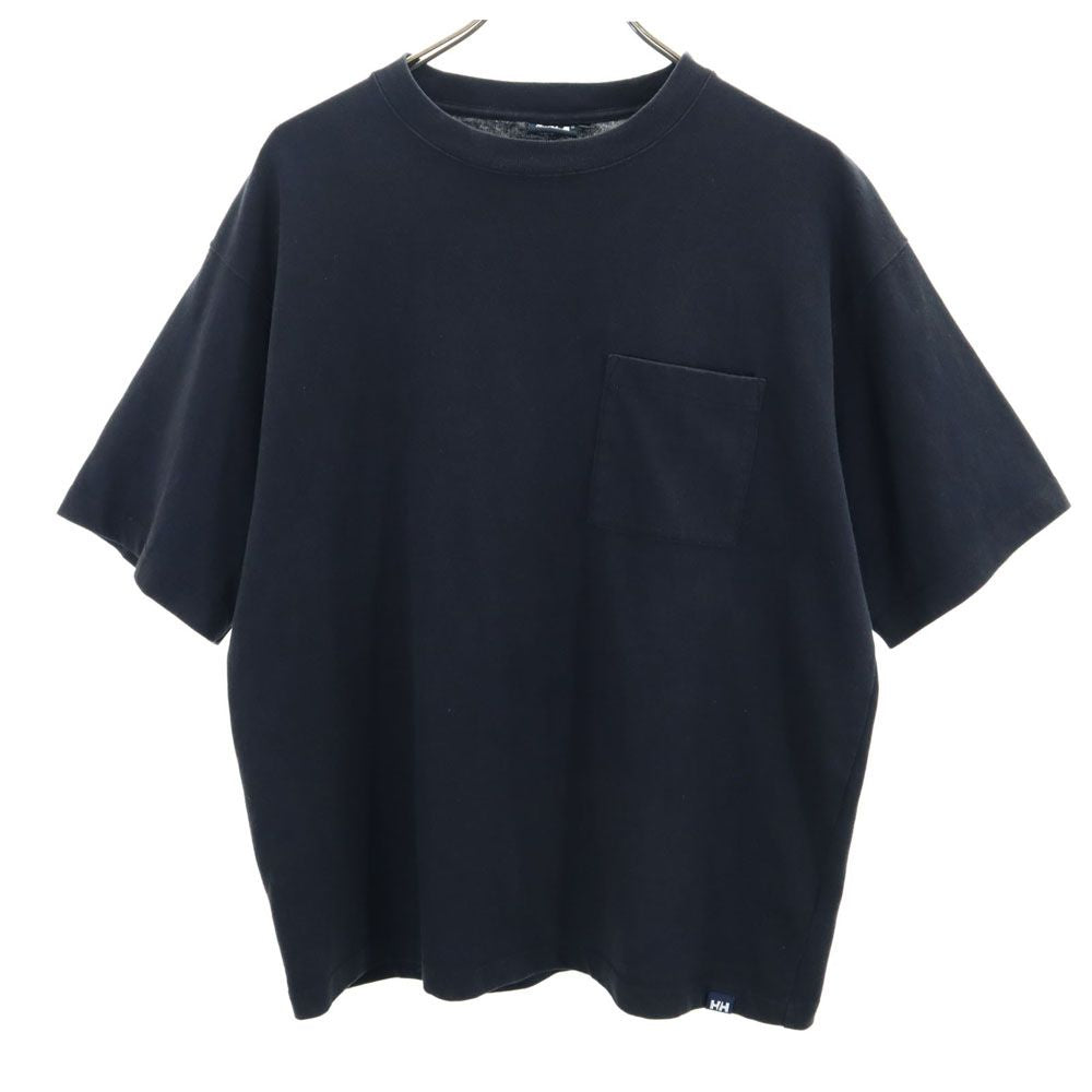 ヘリーハンセン バックプリント 半袖 Tシャツ M ネイビー系 HELLY HANSEN 胸ポケット メンズ