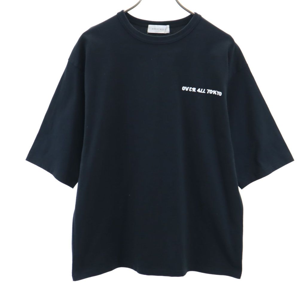 オーバーオール バックプリント 半袖 Tシャツ S ブラック OVER(ALL) メンズ