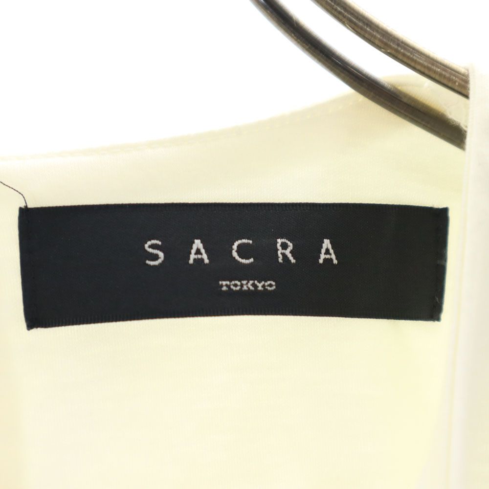 sacra サクラ 半袖 カットソー 38 アイボリー フレンチスリーブ レディース