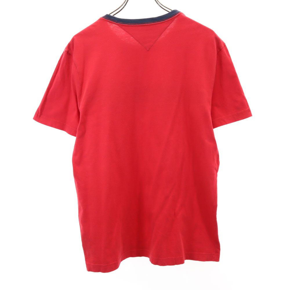 トミーヒルフィガー 半袖 Tシャツ L レッド TOMMY HILFIGER メンズ