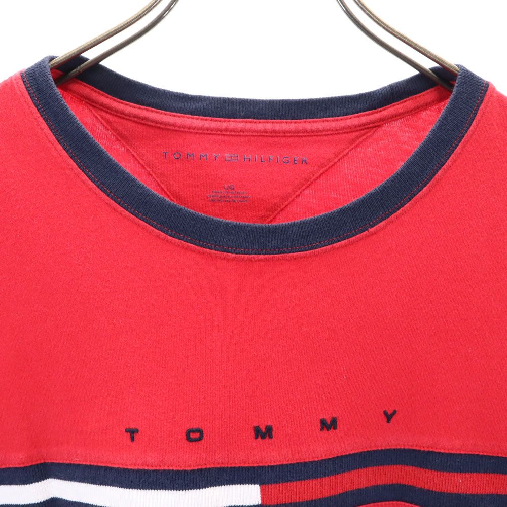 トミーヒルフィガー 半袖 Tシャツ L レッド TOMMY HILFIGER メンズ