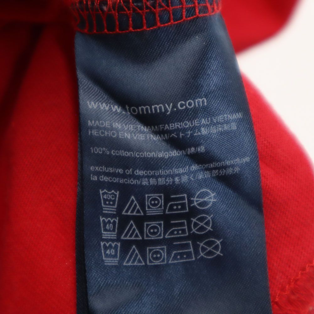 トミーヒルフィガー 半袖 Tシャツ L レッド TOMMY HILFIGER メンズ