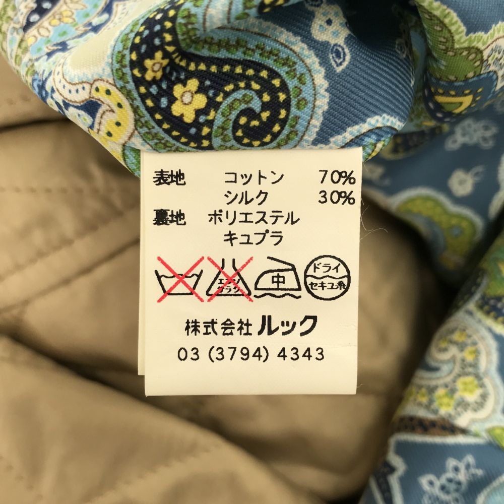 SCAPA スキャパ ライナー コート ベージュ 裏地ペイズリー柄 レディース