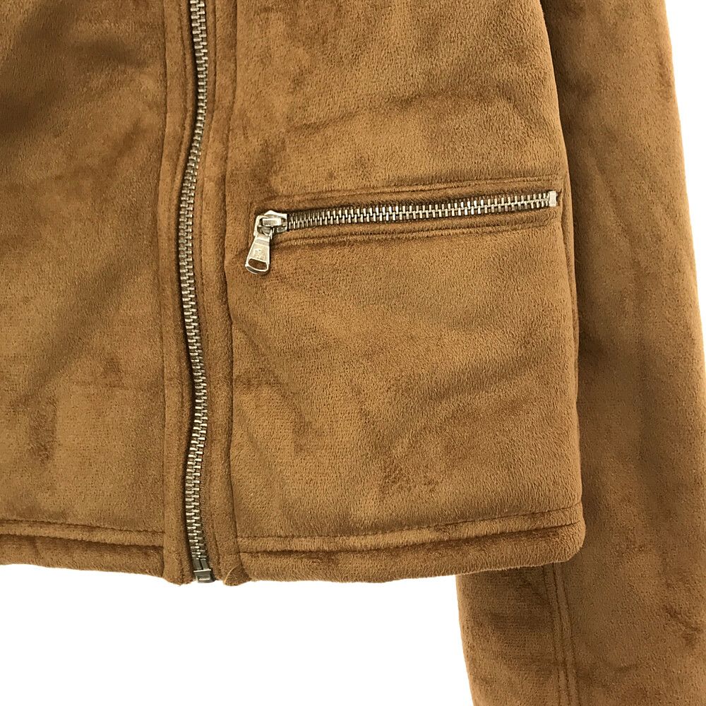 ラルフローレン 裏ボア フェイクスエード シングルライダースジャケット S ベージュ RALPH LAUREN レディース