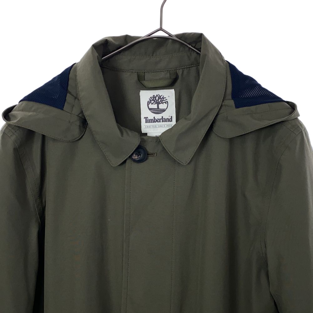 Timberland ティンバーランド ステンカラーコート M カーキ フード メンズ